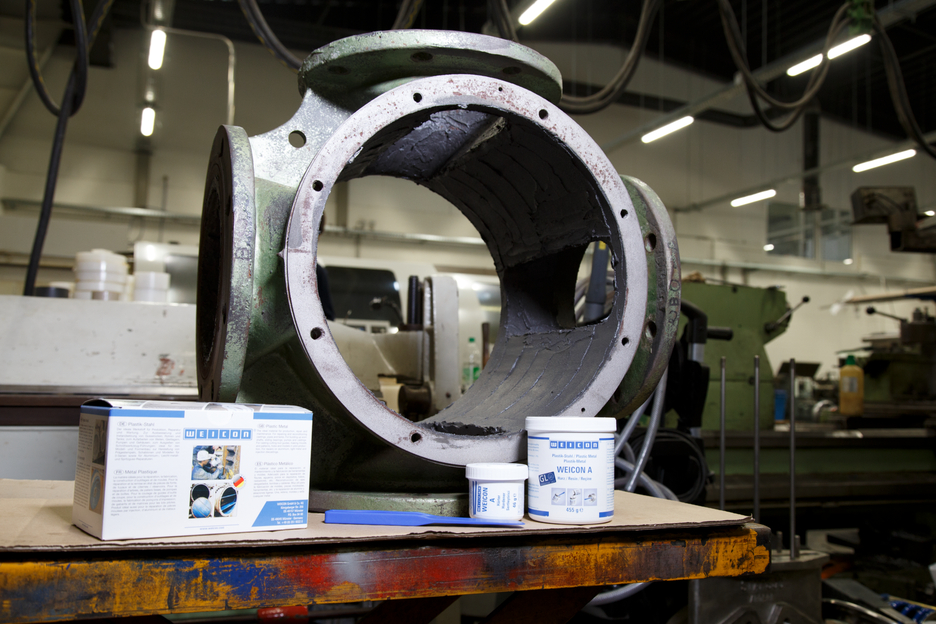 WEICON A | sistema de resina epóxi com carga de aço para reparação e enchimento de fendas, certificado pela DNV GL