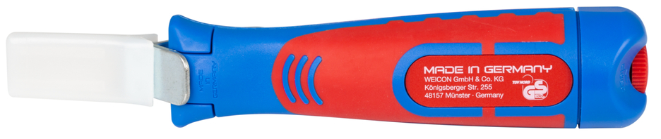 Descarnador de Cabos No. 4 - 28 G | com cabo de plástico reforçado com fibra de vidro e 2 componentes I incluindo lâmina reta e tampa protetora I diâmetro de trabalho 4 - 28 mm Ø