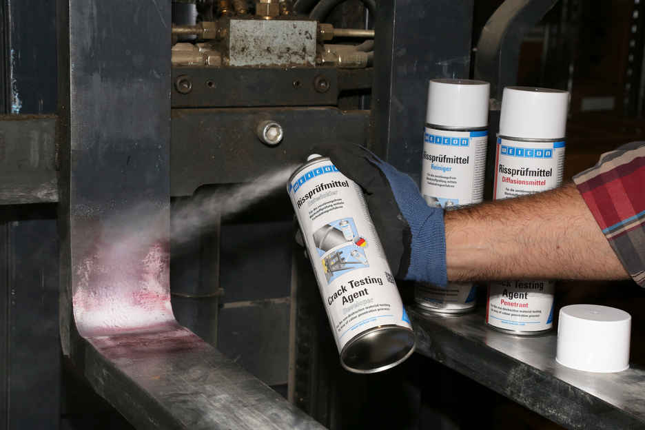 Spray Revelador de Fissuras Agente Revelador | desenvolvido para ensaios não destrutivos de materiais