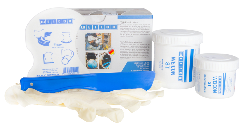 WEICON ST | sistema de resina epóxi com carga metálica para reparações e moldagem