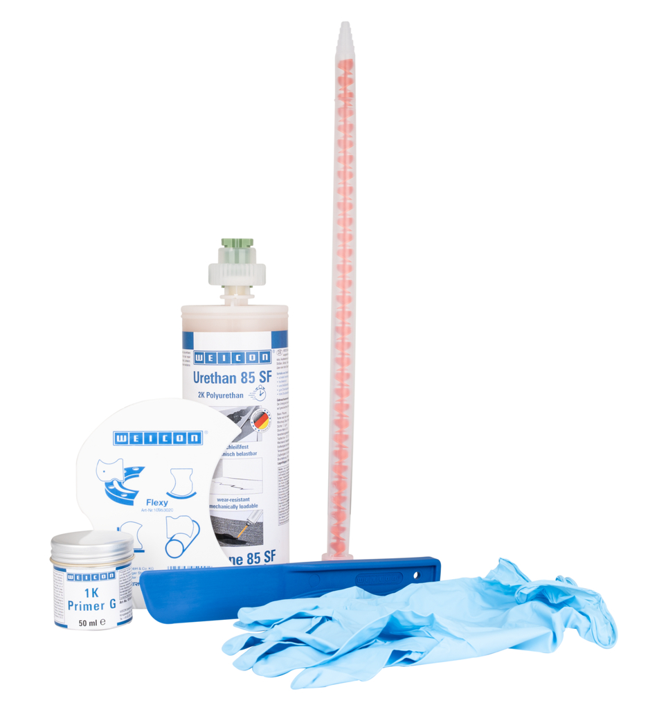 Kit para Reparação de Correias SF | composto de reparação e revestimento de poliureia de cura rápida para superfícies de borracha, embalagem de trabalho