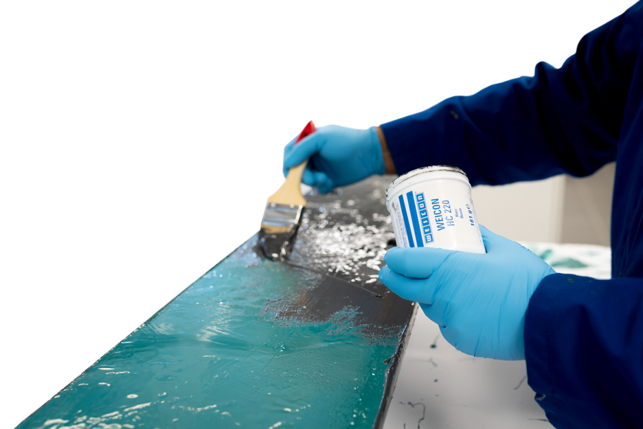 WEICON Cerâmico HC 220 | sistema de resina epóxi com carga cerâmica resistente a altas temperaturas para revestimento de proteção contra o desgaste