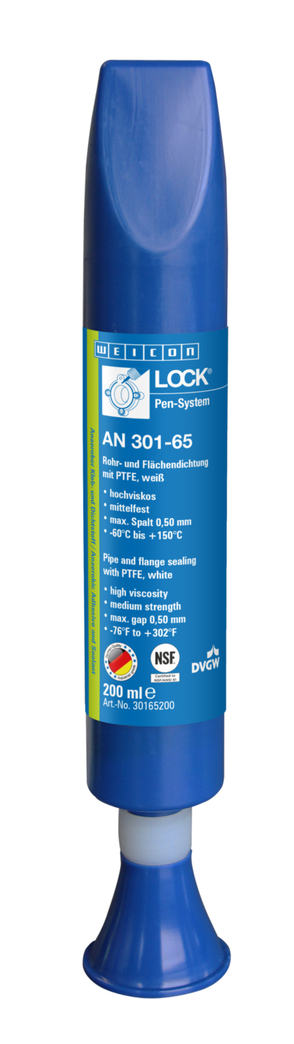 WEICONLOCK® AN 301-65 Vedante de Tubos e Flanges | com PTFE, resistência média, com aprovação para água potável