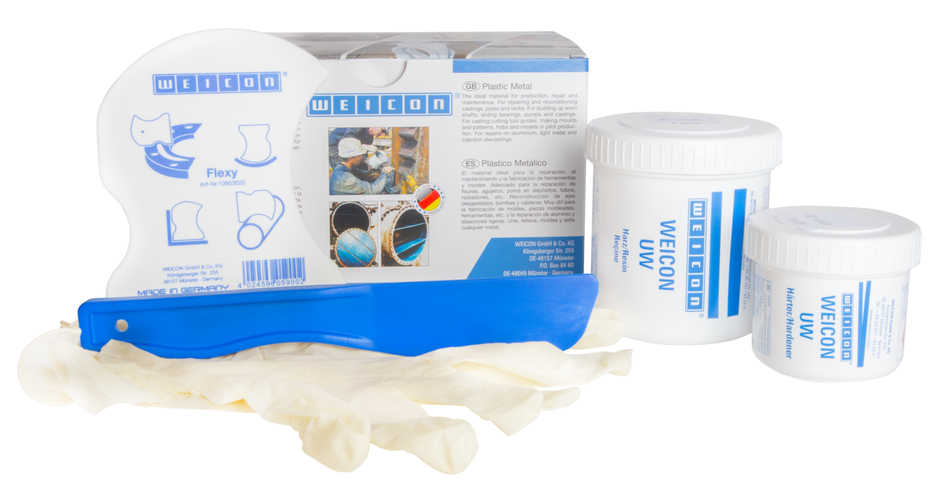 WEICON UW | sistema de resina epóxi com carga mineral para reparações e moldagem em superfícies húmidas