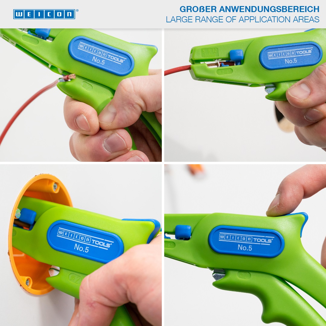 Wire Stripper No. 5 Green Line | ferramenta de descarne sustentável I para todos os condutores trançados e sólidos comuns, intervalo de trabalho 0,2 - 6,0 mm²