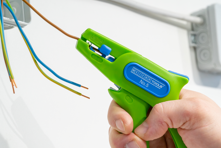 Wire Stripper No. 5 Green Line | ferramenta de descarne sustentável I para todos os condutores trançados e sólidos comuns, intervalo de trabalho 0,2 - 6,0 mm²