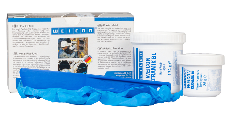 WEICON Cerâmico BL | sistema de resina epóxi com carga mineral para uma proteção extrema contra o desgaste e uma elevada resistência à abrasão