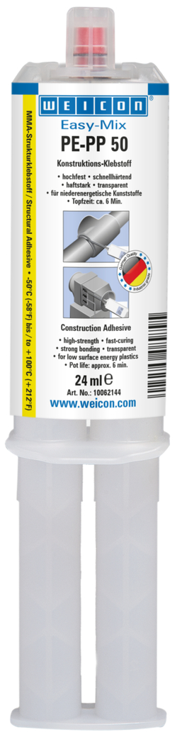 Adesivo Acrílico Estrutural Easy-Mix PE-PP 50 | adesivo de construção à base de acrilato de metilo para plásticos especiais