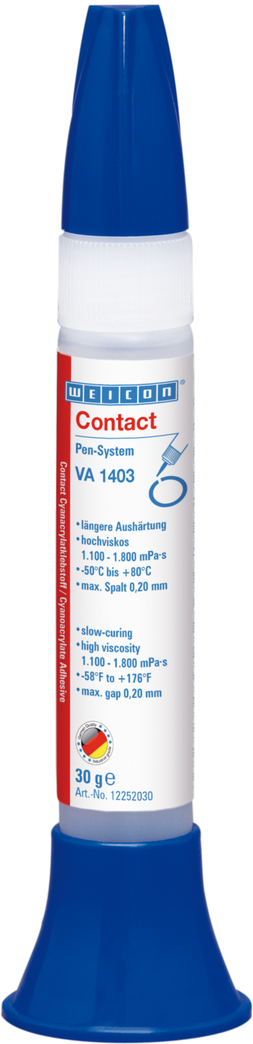 Adesivo Cianoacrilato WEICON Contato VA 1403 | adesivo instantâneo resistente à humidade com viscosidade elevada
