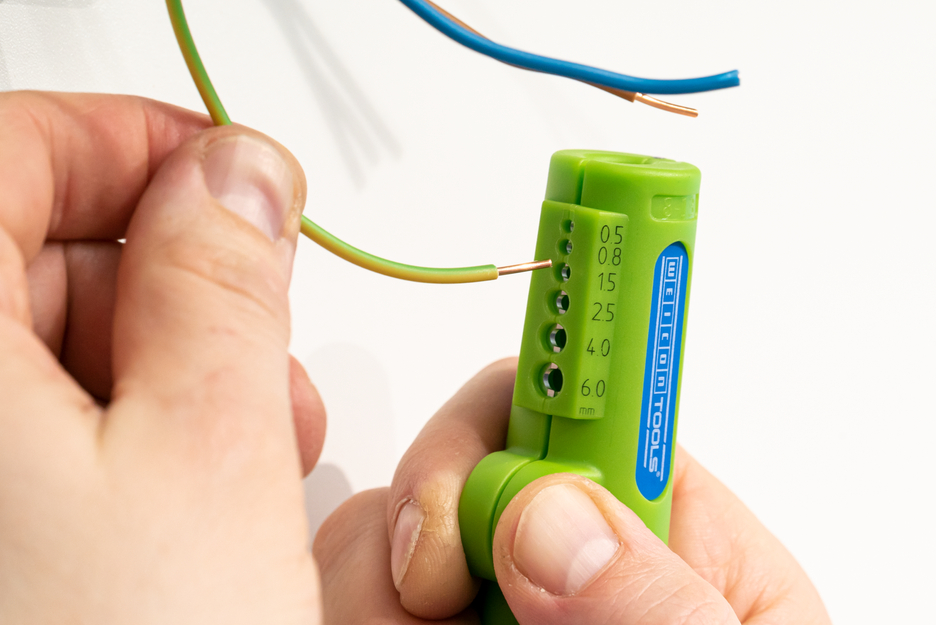 Quadro-Stripper No.16 Green Line | ferramenta de descarne sustentável I descarnador multifuncional, intervalo de trabalho descarne 0,5 - 6,0 mm² I diâmetro 8 - 13 mm Ø