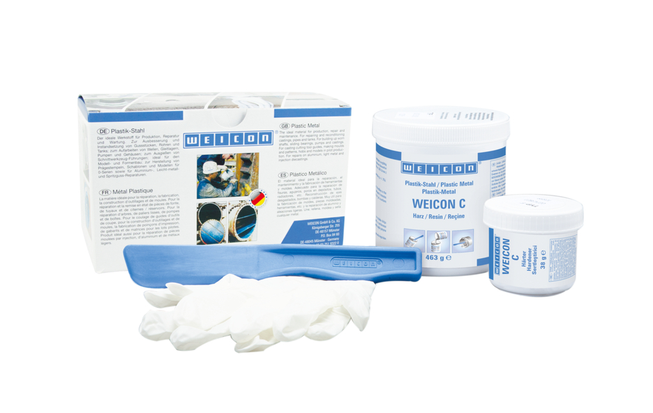 WEICON C | sistema de resina epóxi com carga de alumínio para reparações e moldagem