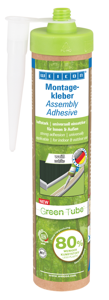 Adesivo de Montagem Green Tube | poderoso adesivo universal para utilização em ambientes interiores e exteriores