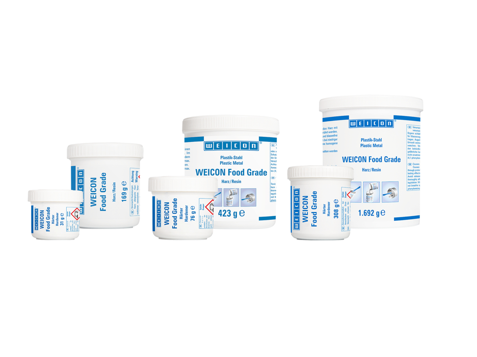 WEICON Food Grade | sistema de resina epóxi com carga mineral para proteção contra o desgaste, aprovação alimentar