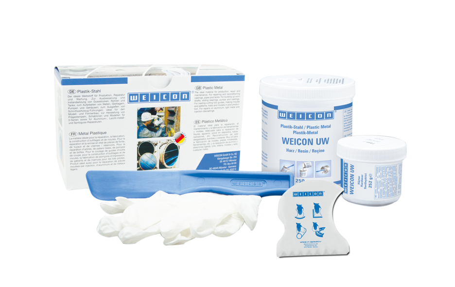 WEICON UW | sistema de resina epóxi com carga mineral para reparações e moldagem em superfícies húmidas