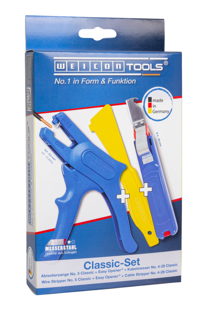 Classic-Set Tools  | Conjunto de ferramentas WEICON Classic-Set Descarnador de Cabos N.º 5, Easy Opener, faca para cabos WEICON      C 4-28