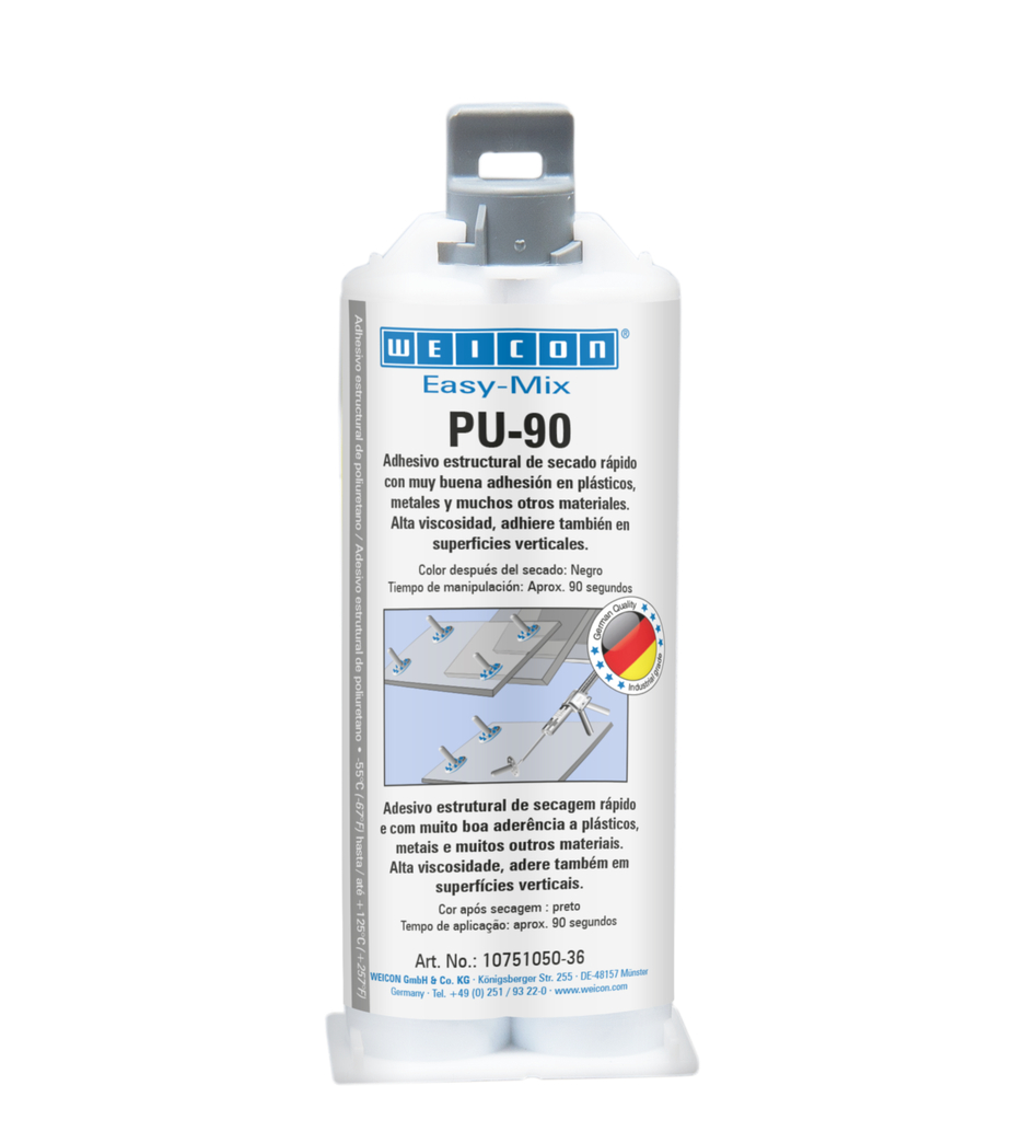 Adesivo de Poliuretano Easy-Mix PU-90 | ‌adesivo de poliuretano, resistência elevada, tempo de aplicação aproximadamente de 90 segundos