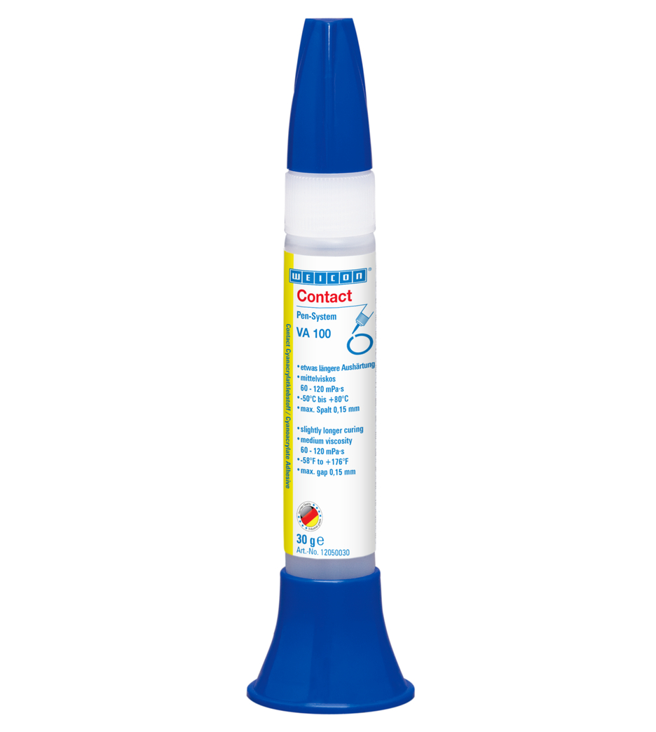 Adesivo Cianoacrilato WEICON Contato VA 100 | adesivo instantâneo para metal, plástico e borracha