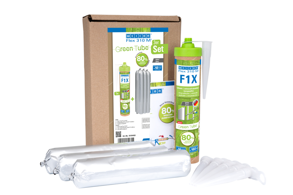 Flex 310 M® F1X Green Tube | Adesivo e vedante à base de polímeros MS com uma aderência inicial muito elevada, resistente a temperaturas até +180°C
