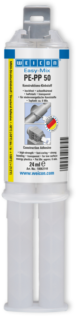 Adesivo Acrílico Estrutural Easy-Mix PE-PP 50 | adesivo de construção à base de acrilato de metilo para plásticos especiais