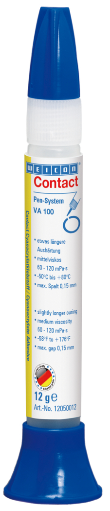 Adesivo Cianoacrilato WEICON Contato VA 100 | adesivo instantâneo para metal, plástico e borracha