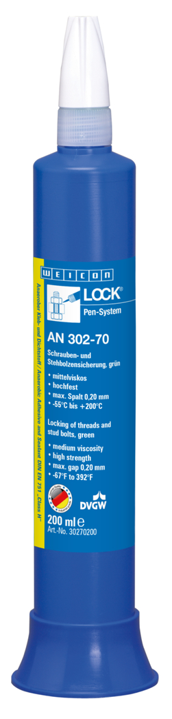 WEICONLOCK® AN 302-70 Fixador de Roscas e de Pinos Roscados | resistência elevada, viscosidade elevada, com aprovação para água potável