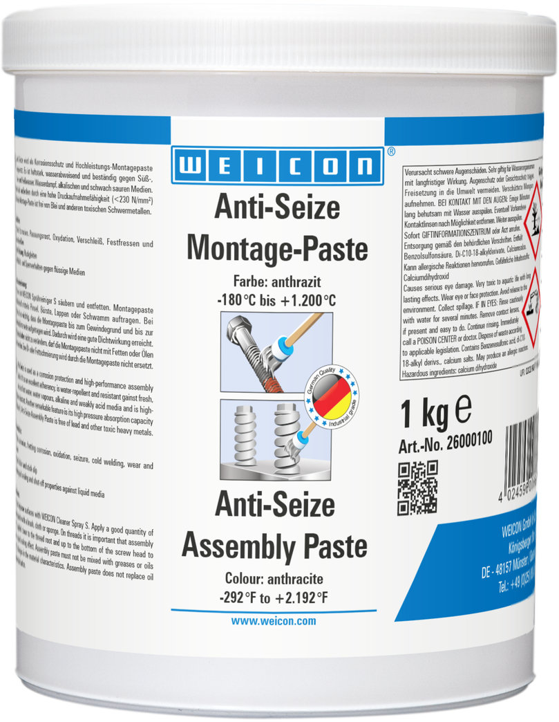 Pasta de Montagem Anti-Seize AS | pasta lubrificante e desmoldante