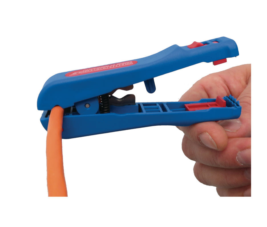 Fast-Bond | para descarnar e retirar cabos de dados e de rede I incl. alicate de corte lateral I diâmetro de trabalho 4,0 - 10 mm Ø