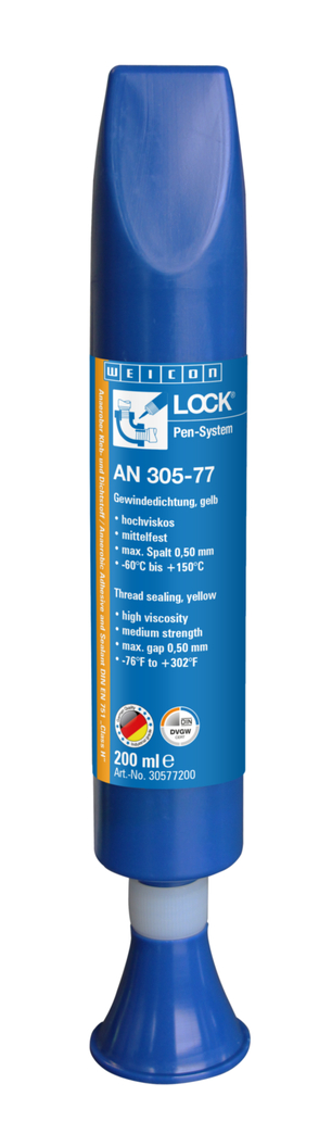 WEICONLOCK® AN 302-77 Vedante de Tubos e Roscas | para grandes peças roscadas e flanges, resistência elevada