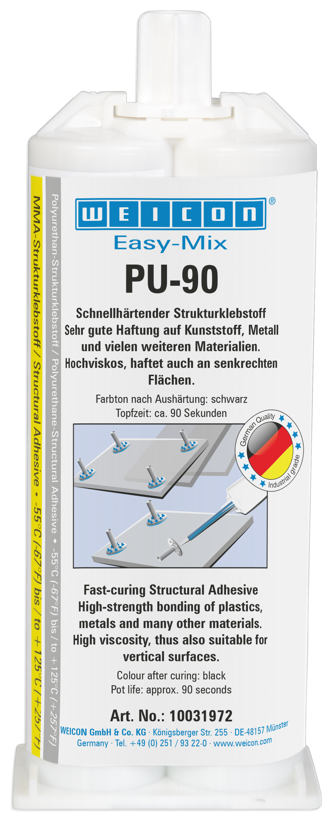 Adesivo de Poliuretano Easy-Mix PU-90 | adesivo de poliuretano, resistência elevada, tempo de aplicação aproximadamente de 90 segundos Adesivo de Poliuretano Easy-Mix PU-90 | adesivo de poliuretano, resistência elevada, tempo de aplicação aproximadamente de 90 segundos