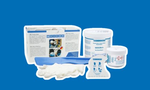 Sistema de resina epóxi sobre fundo azul