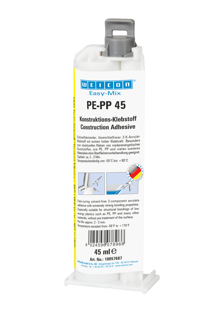 Easy-Mix PE-PP 45 | Adesivo de construção à base de Metacrilato de metilo para plásticos especiais