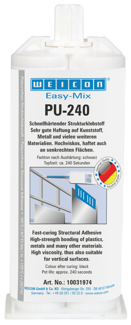 Adesivo de Poliuretano Easy-Mix PU-240 | adesivo de poliuretano, resistência elevada, tempo de aplicação aproximadamente de 240 segundos