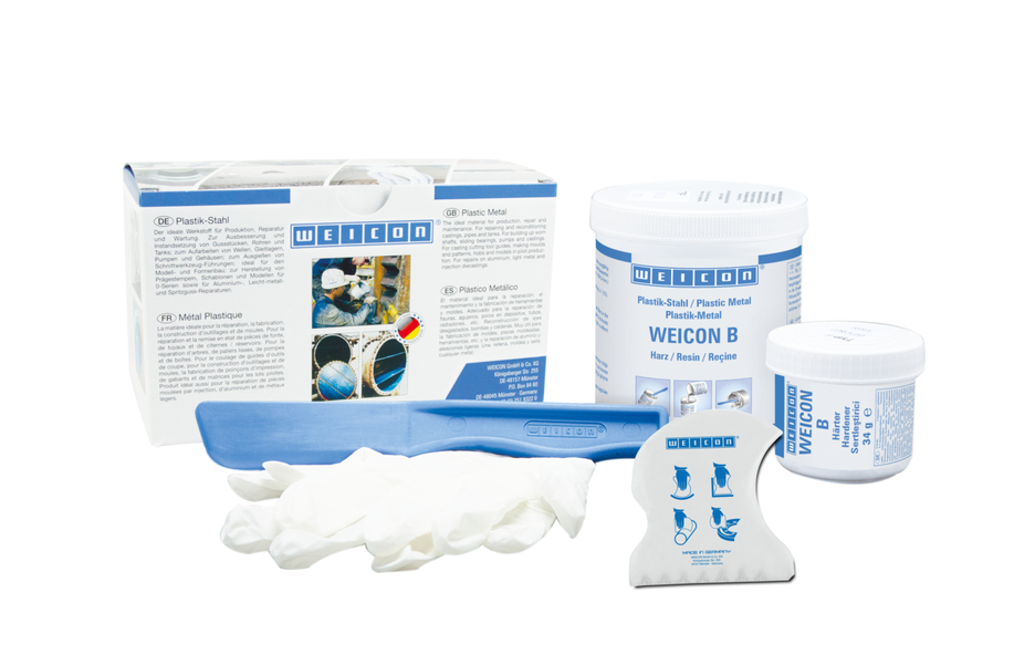 WEICON B | sistema de resina epóxi com carga de aço para reparações e moldagem