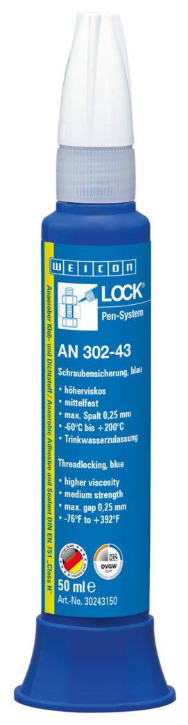 WEICONLOCK® AN 302-43 Fixador de Parafusos | resistência média, viscosidade elevada, com aprovação para água potável