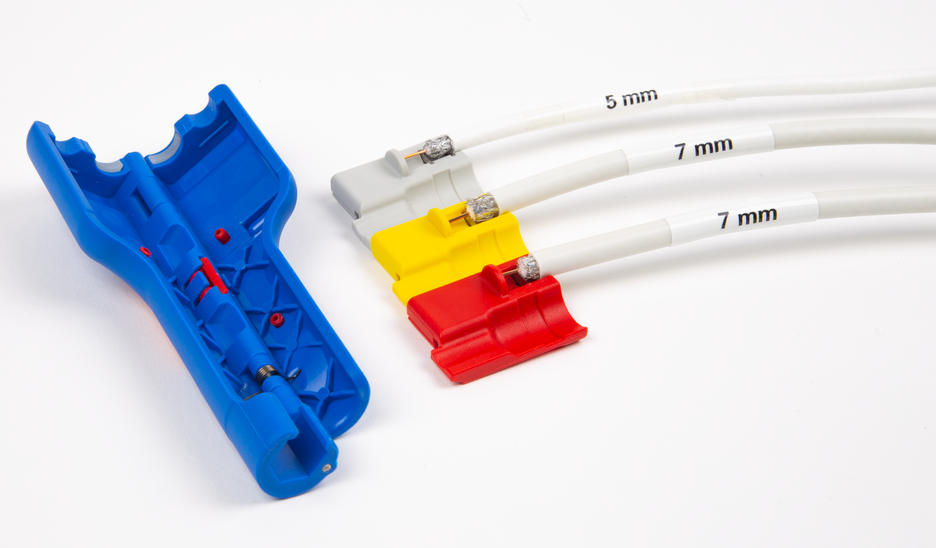 Coax-Stripper No 1 F Plus - adequado para conectores de parafuso F | para descarnar e retirar cabos coaxiais inclui auxiliar de destorcer