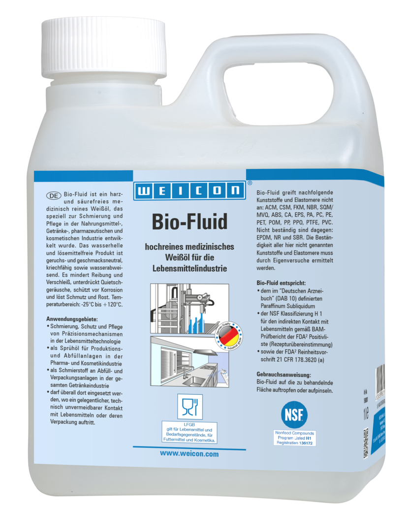 Líquido Bio-Fluid | óleo lubrificante e de manutenção para o sector alimentar NSF H1