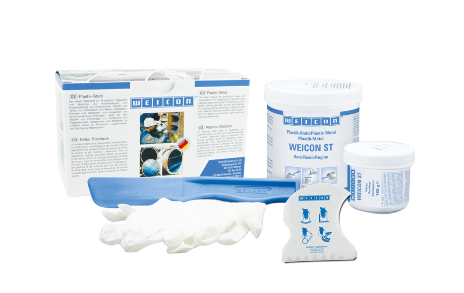 WEICON ST | sistema de resina epóxi com carga metálica para reparações e moldagem
