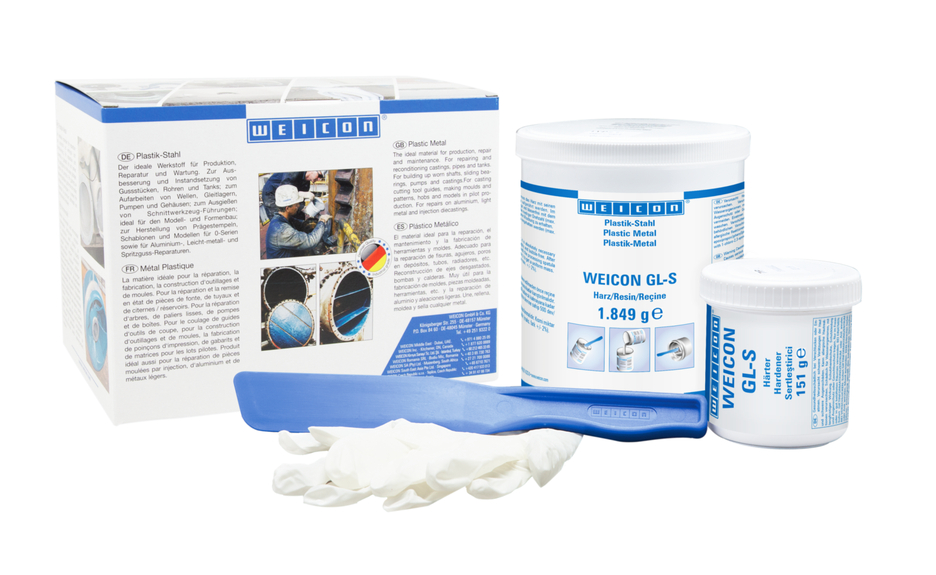 WEICON GL-S | sistema de resina epóxi com carga mineral para proteção contra o desgaste, de cura lenta
