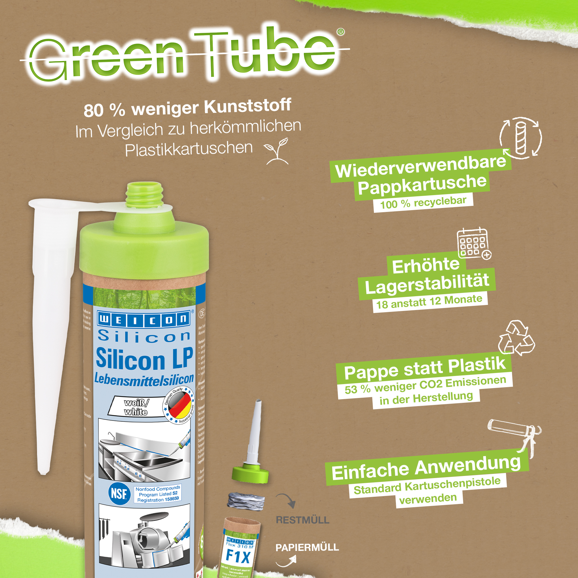 Silicone LP | vedante permanentemente elástico para o sector alimentar e da água potável