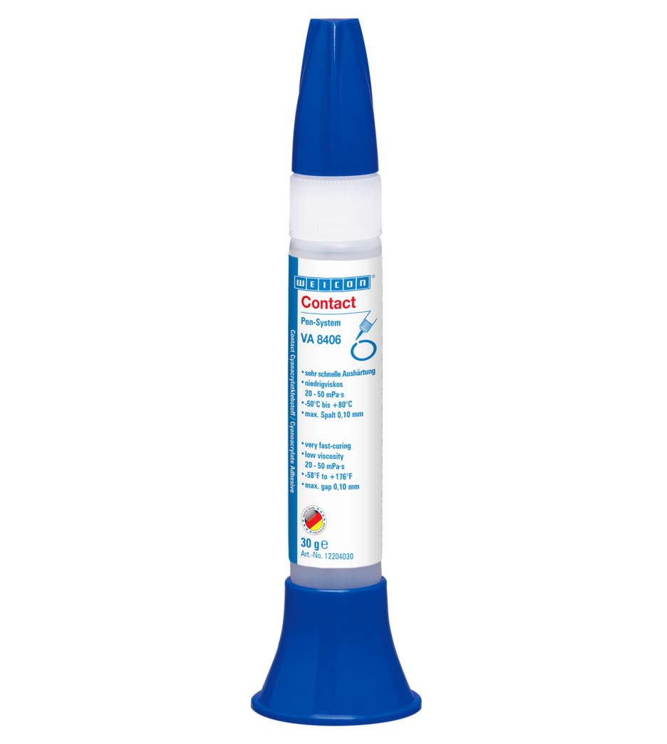 Adesivo Cianoacrilato WEICON Contato VA 8406 | adesivo instantâneo para uma fixação e colagem rápida