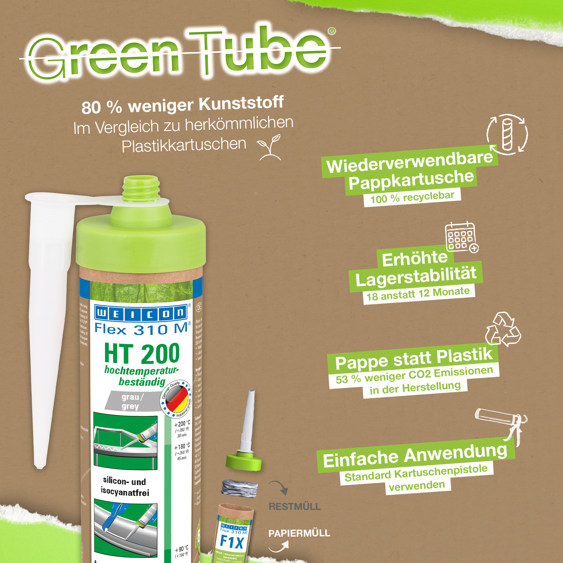 Polímero MS Flex 310 M® HT 200 | Adesivo e vedante com elevada aderência inicial - ideal para revestimento a pó e resistente ao calor até 200 °C