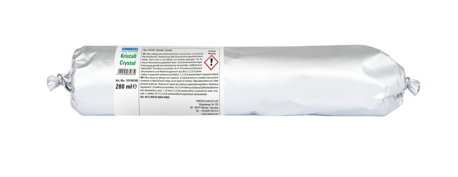 Polímero MS Flex 310 M® Cristal | adesivo elástico à base de MS-Polymer em embalagens Presspack para um trabalho sem muito esforço