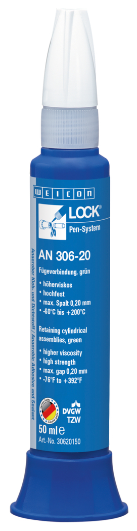 WEICONLOCK® AN 306-20 Retentor de Montagens Cilíndricas | resistência elevada, resistente a temperaturas elevadas, com aprovação para água potável WEICONLOCK® AN 306-20 Retentor de Montagens Cilíndricas | resistência elevada, resistente a temperaturas elevadas, com aprovação para água potável