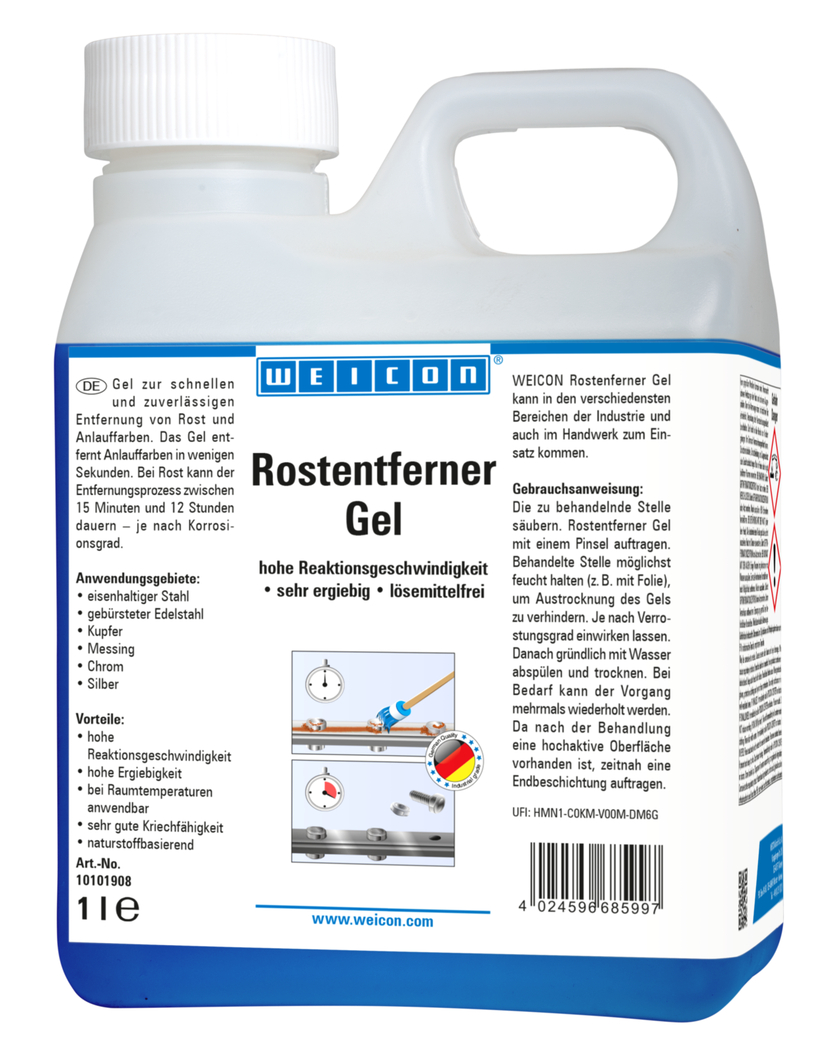 WEICON Gel Removedor de Ferrugem | remoção rápida e fiável de ferrugem e manchas