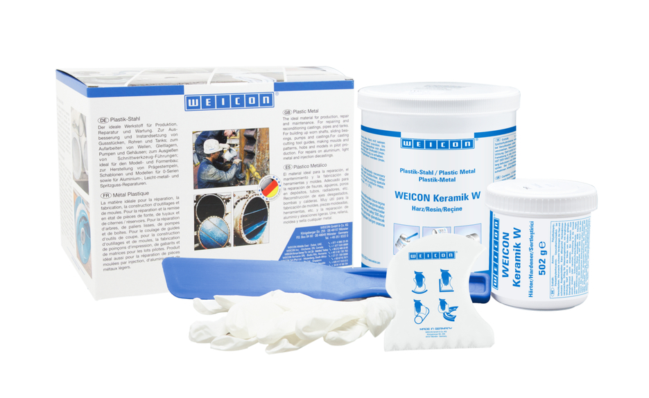 WEICON Cerâmico W | sistema de resina epóxi com carga mineral para revestimento de proteção contra o desgaste