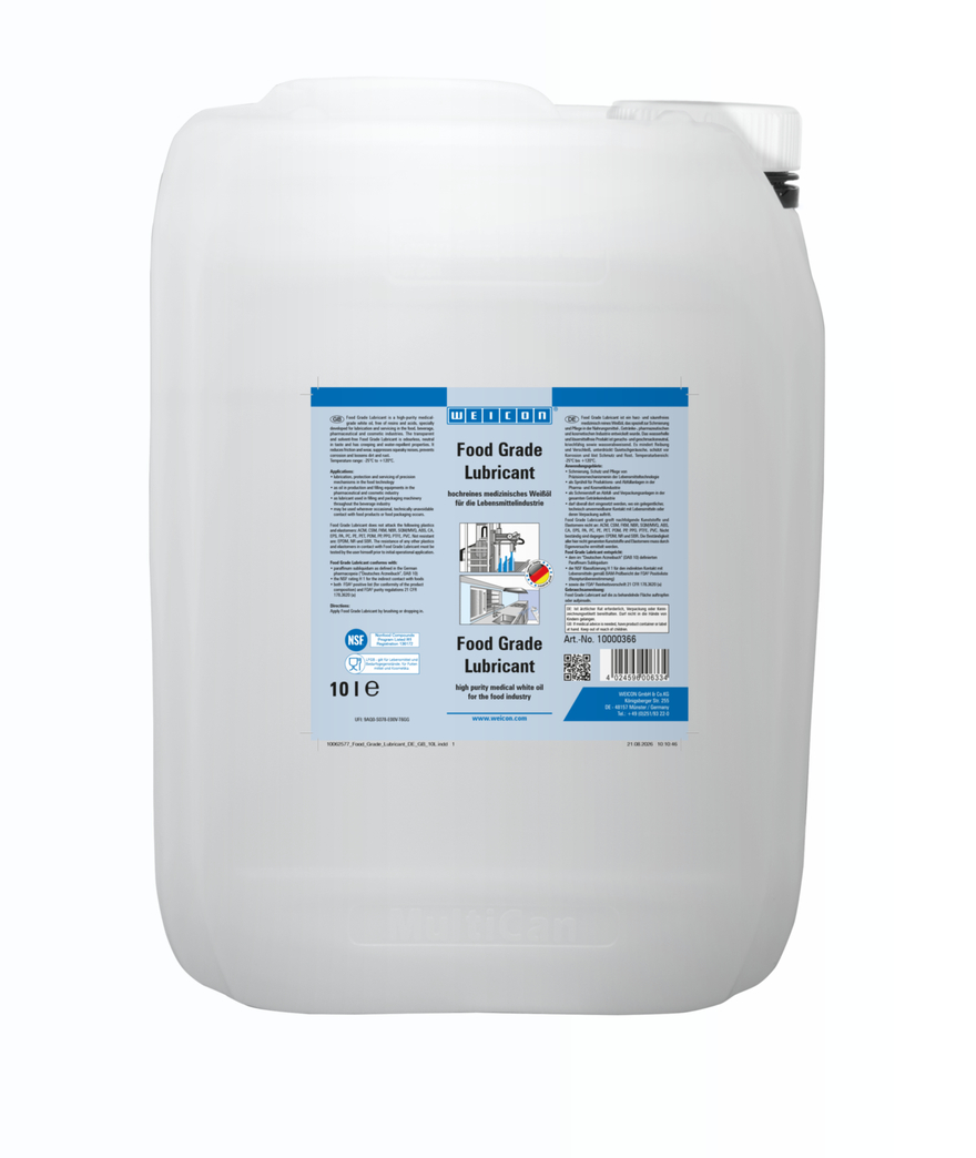 Lubrificante Food Grade | óleo lubrificante e de manutenção para o sector alimentar NSF H1