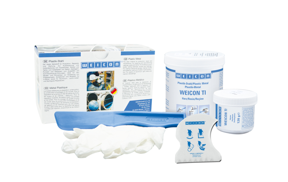 WEICON TI | sistema de resina epóxi com carga de titânio para reparações e moldagem