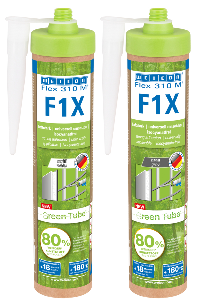 Flex 310 M® F1X Green Tube | Adesivo e vedante à base de polímeros MS com uma aderência inicial muito elevada, resistente a temperaturas até +180°C