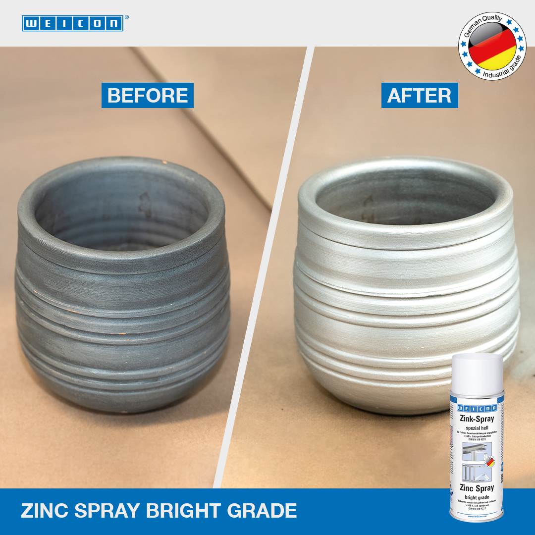 Spray de Zinco Brilhante | proteção catódica contra a corrosão com aprovação para utilização no sector alimentar