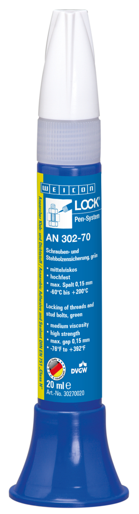 WEICONLOCK® AN 302-70 Fixador de Roscas e de Pinos Roscados | resistência elevada, viscosidade elevada, com aprovação para água potável